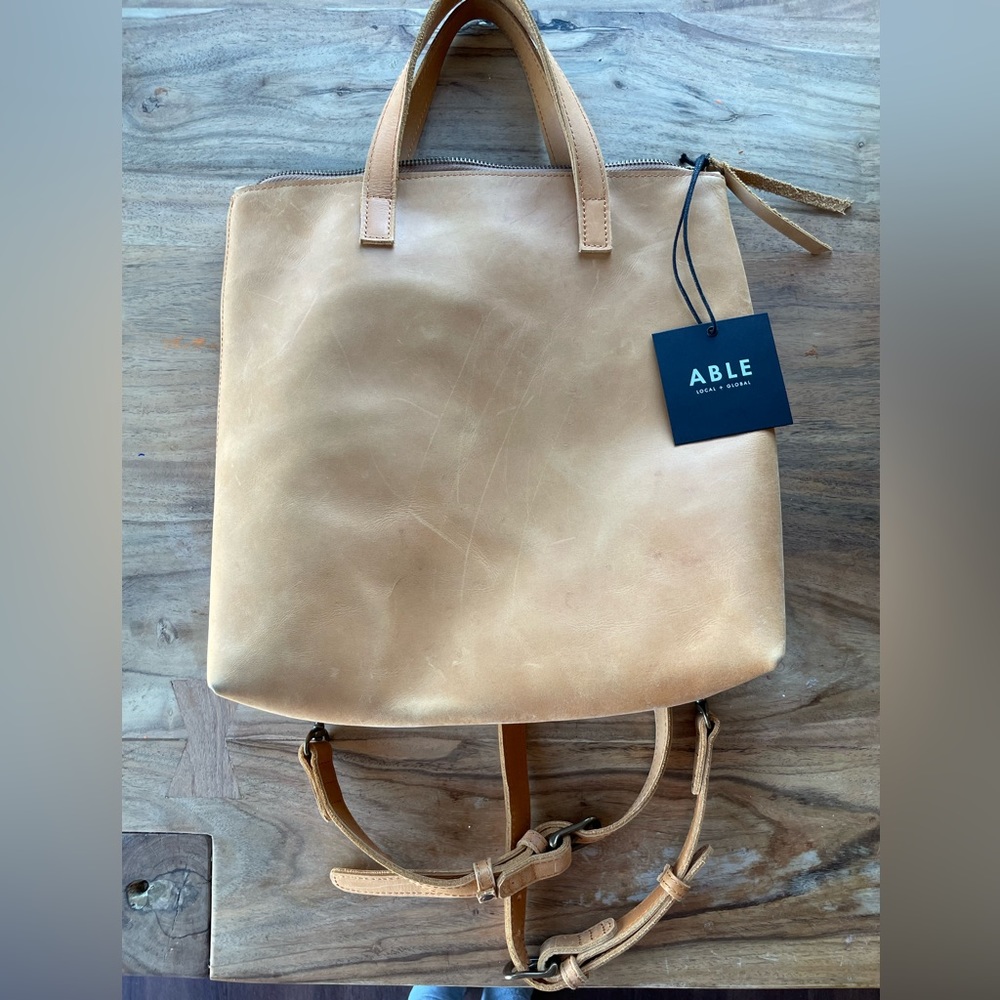 NWT Able Abera Convertible backpack in Cognac
